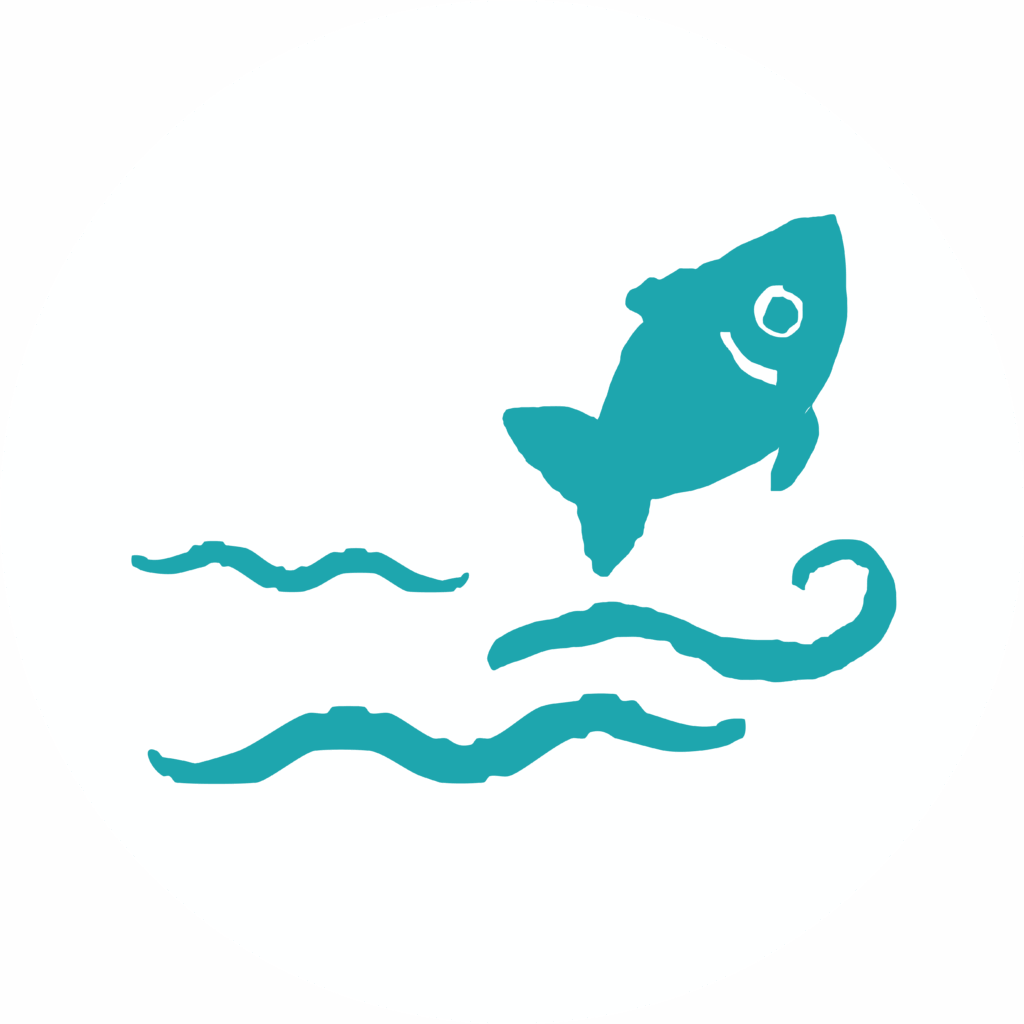 Fish jumping out of water icon