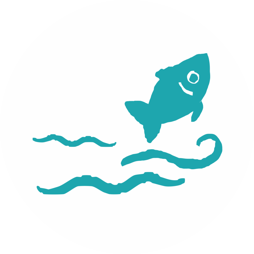 Fish jumping out of water icon