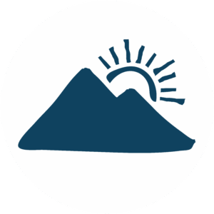 Sunset mountain icon