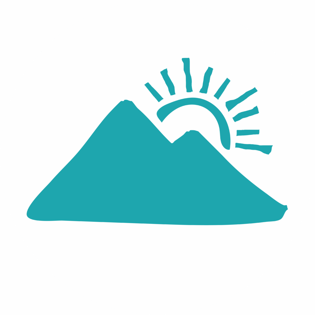 Sunset mountain icon