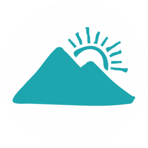 Sunset mountain icon