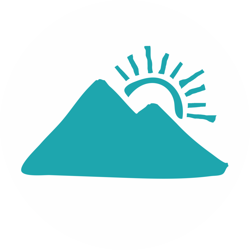 Sunset mountain icon